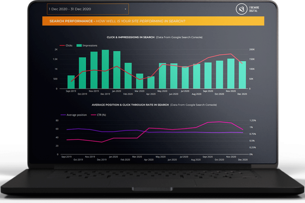 Firewire Digital Marketing Report on Laptop