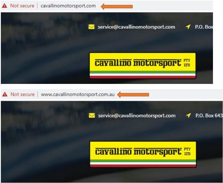 Cavallino Motorsport Domain Screenshot by Firewire Digital